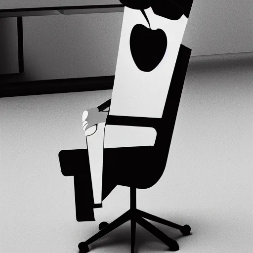 Prompt: steve jobs as an apple chair