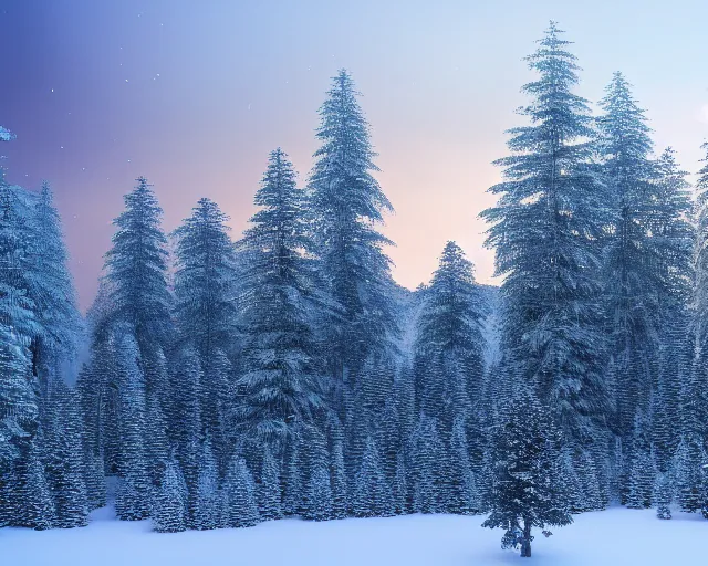 Prompt: giant winter forest, ice mountain in background, award winning, trending on artstation, digital art. highly detailed 8 k. intricate. lifelike. soft light. nikon d 8 5 0.