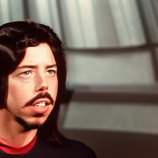 Prompt: A young David Grohl as a crew member on Star Trek the original series, XF IQ4, 150MP, 50mm, F1.4, ISO 200, 1/160s, natural light, Adobe Photoshop, Adobe Lightroom, photolab, Affinity Photo, PhotoDirector 365