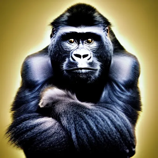 Image similar to a cat - gorilla - hybrid, animal photography