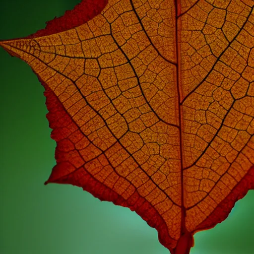 Prompt: Photo of a leaf under a microscope