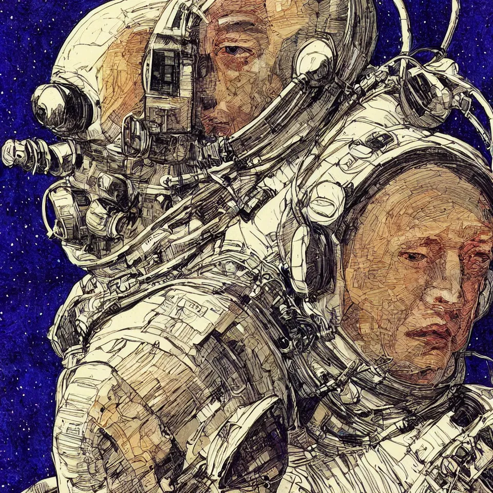 Prompt: a detailed astronaut helmet wearing a headphone by barry windsor - smith, digital painting, digital art, beautiful, dynamic lighting, cinematic, epic composition, masterpiece