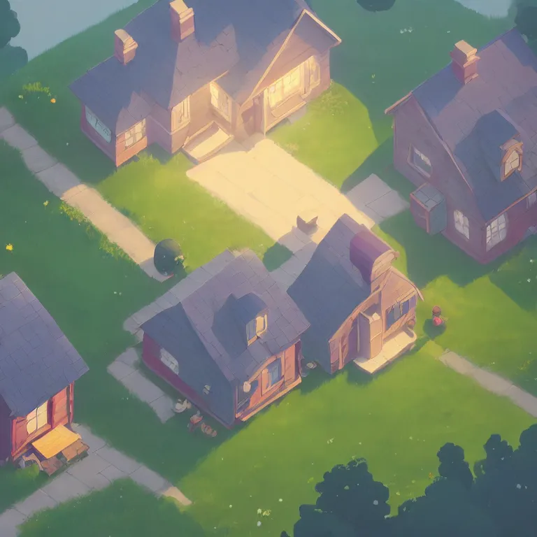 Prompt: single game asset, isometric view of a lovely cottage, plain background, cory loftis, james gilleard, atey ghailan, makoto shinkai, goro fujita, studio ghibli, exquisite lighting, clear focus, very coherent, soft painting