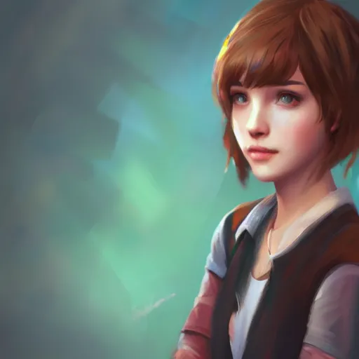 Image similar to a selfie of max caulfield, fantasy, intricate, young and cute, highly detailed, digital painting, artstation, concept art, smooth, sharp focus, illustration, unreal engine, life is strange, Edouard Caplain