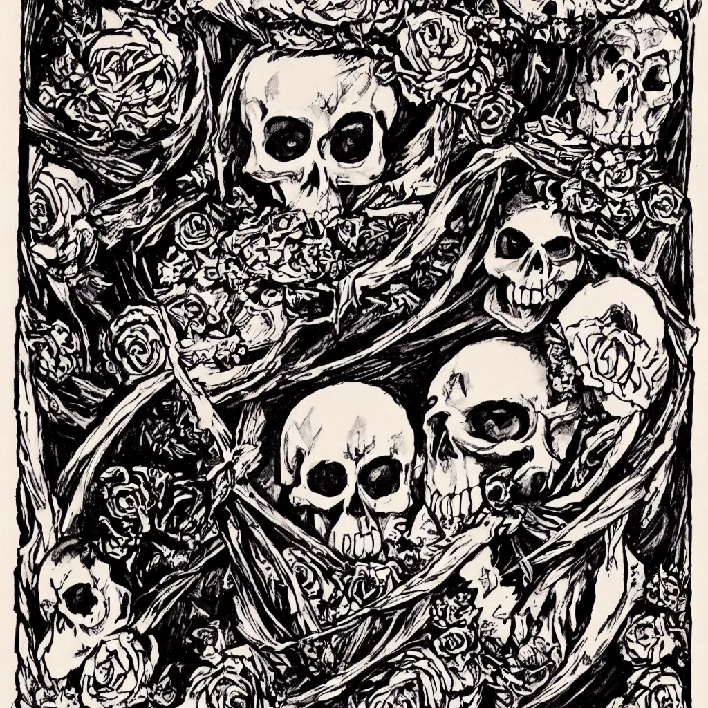 Image similar to haunted skull, day of the dead, fortune teller, tarot, ouija