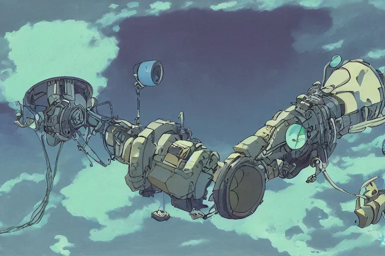 Image similar to A cell animation of a machine for untwisting nickers, Nausicaa of the Valley of the Wind, Miyazaki Hayao, ghibli style, illustration, anime, trending on artstaion