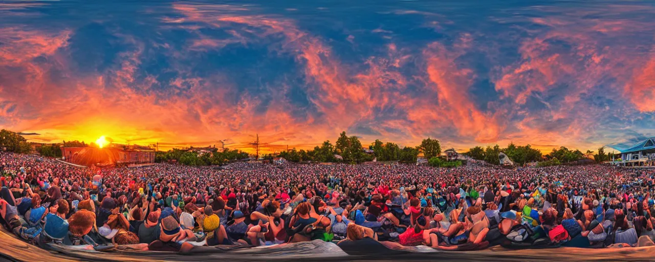 Image similar to HDRI Panorama of a concert during sunset