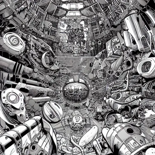 Image similar to Multiverse deep space settlement by Geoff Darrow