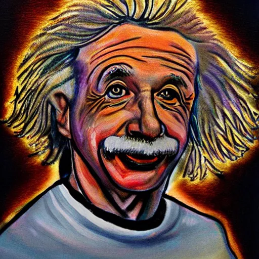 Prompt: upside down einstein portrait