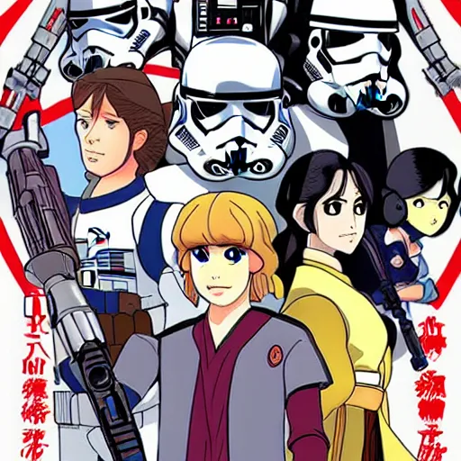 Image similar to Star Wars in Japan anime style