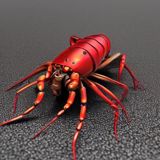 Prompt: ! dream an extremely high quality 8 k 3 d render of a metallic cyberpunk neon crayfish with polished, highly reflective highly detailed, clean, sharp, crisp clean shapes, cast glass, brushed metal, symmetry, mercury, chrome, obsidian, highly detailed, tentacles, high detail, very aesthetically pleasing
