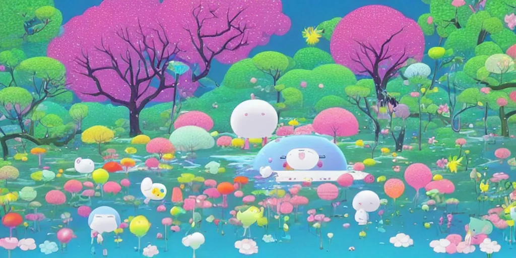 Image similar to a beautiful fantasy scene by chiho aoshima