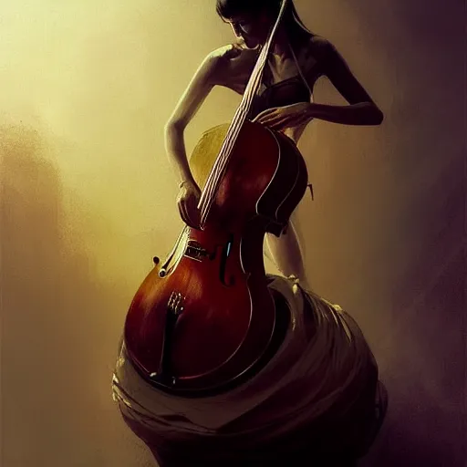 Image similar to body as a cello by greg rutkowski