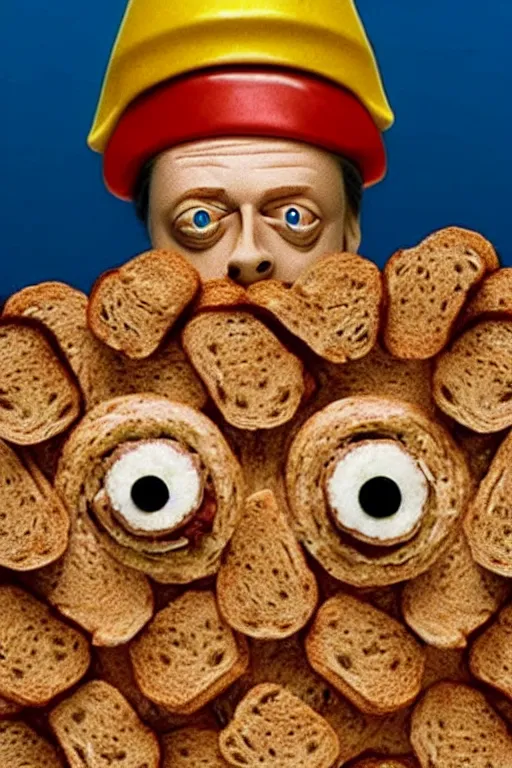 Prompt: film still of steve buscemi made out of bread in the life aquatic, 4 k
