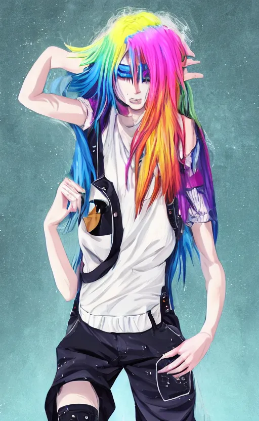 Wallpaper girl, Ilya Kuvshinov, rainbow hair images for desktop, section  арт - download