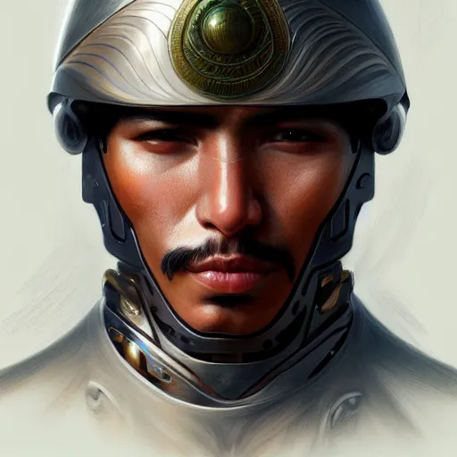 Prompt: ultra realistic illustration, a mexican male cyborg soldier, intricate, elegant, highly detailed, digital painting, artstation, concept art, smooth, sharp focus, illustration, art by artgerm and greg rutkowski and alphonse mucha