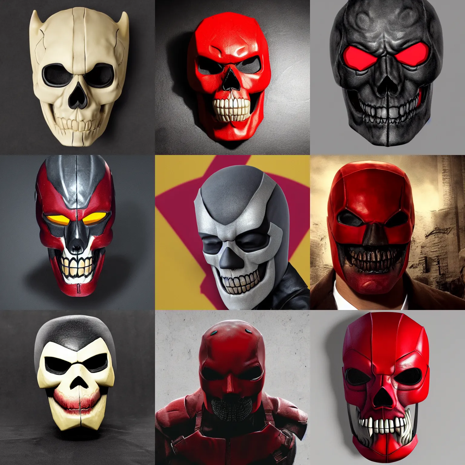 Prompt: daredevil skull mask 4 k