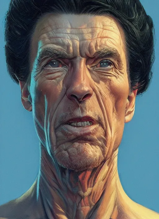 Image similar to portrait of Leland from Evil (2019), highly detailed, centered, solid color background, digital painting, artstation, concept art, smooth, sharp focus, illustration, Jason Edmiston, donato giancola, Joseph Christian Leyendecker, Les Edwards, Ed Repka, WLOP, Artgerm