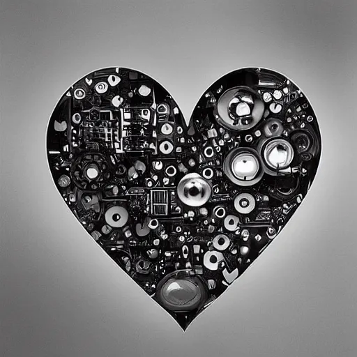 Image similar to “the heart of the machine, beautiful emotional objects, sleek complex design by Vladislav Ociacia”