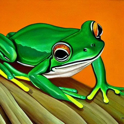 Prompt: The best painting of a frog of all time, by Geiger