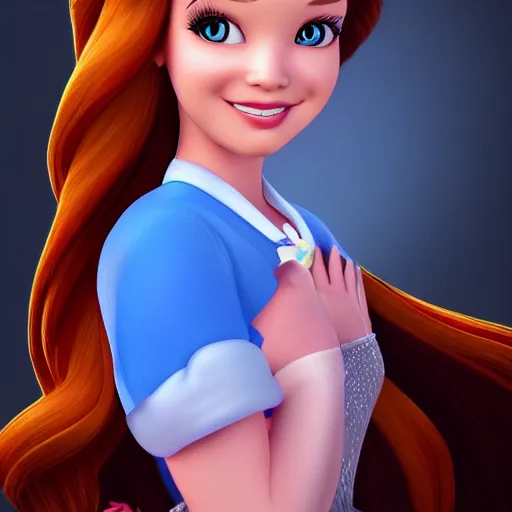 Prompt: a photorealistic 3d disney princess