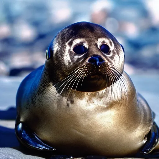 Prompt: ringed seal in the role of the terminator, robot, apocalyptic