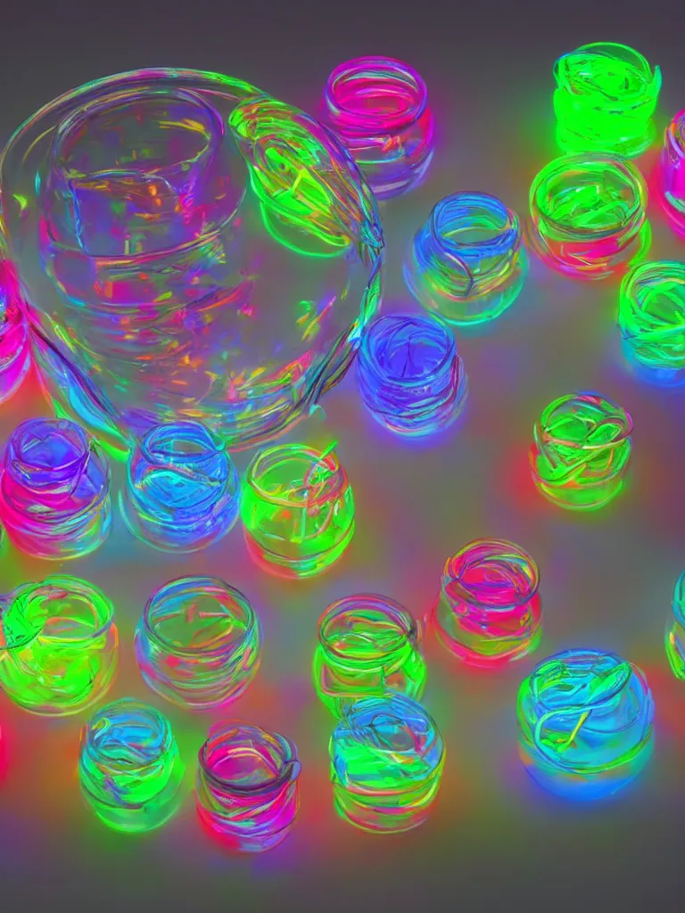 Image similar to neon marbles glowing in a jar by disney concept artists, blunt borders, rule of thirds