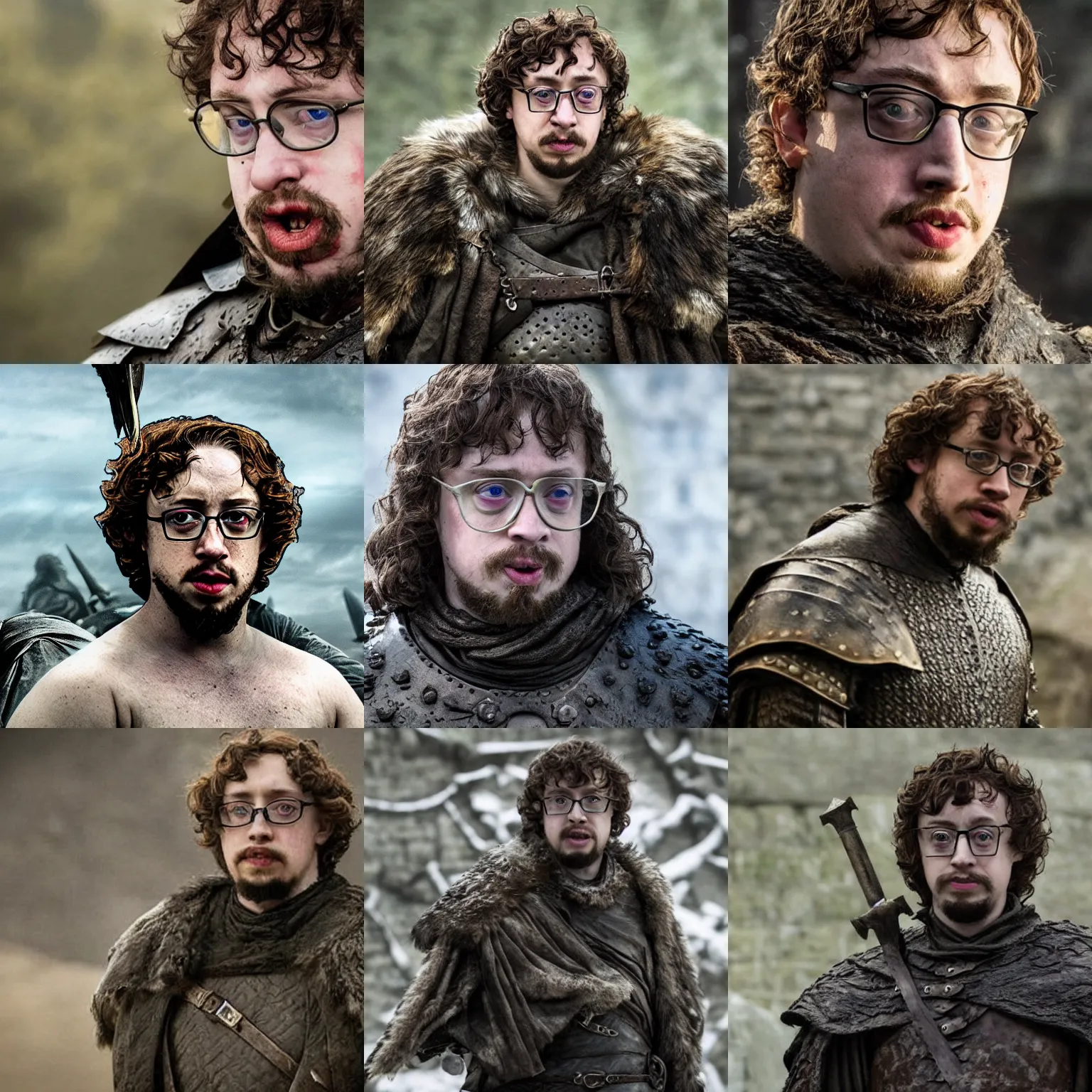 Prompt: Sam Hyde as a warrior in Game of Thrones