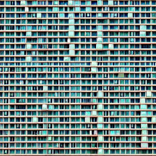 Prompt: Kowloon apartment facade texture