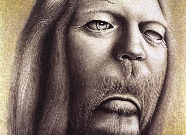 Image similar to duane allman, an ultrafine detailed painting by mark ryden, trending on deviantart, pop surrealism, whimsical, lowbrow, grotesque