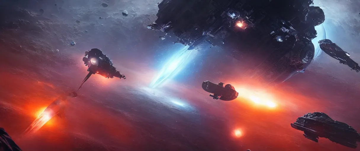 Prompt: concept art, deep space exploration, drifting in space, the expanse, ultrarealistic, cinematic lighting, 4k, widescreen ratio, trending on Artstation