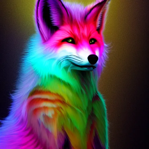 Prompt: digital limey fox, retrowave palette, digital world, highly detailed, electric breeze, anatomically correct vulpine, synth feel, fluffy face, ear floof, flowing fur, super realism, accurate animal imagery, 4 k digital art