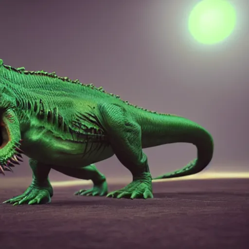 Image similar to a t-rex with alien mutation, octane render, 3D