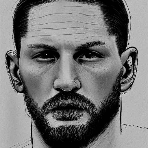 Prompt: ultra realistic portrait of Tom Hardy, detailed, 8K, sketch style,