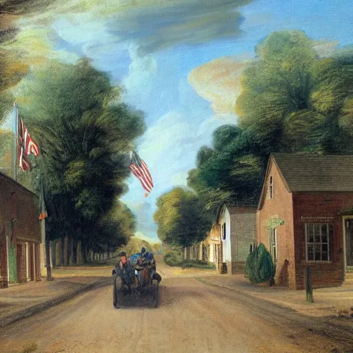 Image similar to Streets of Marshal Arkansas, Portrait artwork by Thomas GAINSBOROUGH