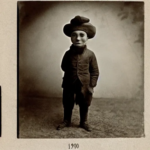 Image similar to 1 9 0 0 s photograph of teemo in the distance, disturbing and creepy