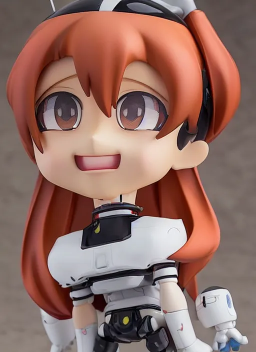 Prompt: a hyperrealistic oil painting of a kawaii mecha musume girl nendoroid caricature with a big dumb grin featured on source filmmaker by George Condo