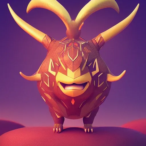 Image similar to pokemon with many horns:: by beeple and James Gilleard and Justin Gerard :: ornate, dynamic, particulate, intricate, elegant, highly detailed, centered, artstation, smooth, sharp focus, photoreal octane render, 3d