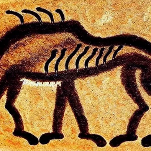 Prompt: great beast, paleolithic cave art