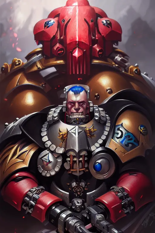 Image similar to Warhammer 40000 portrait by Artgerm and WLOP, Pixiv