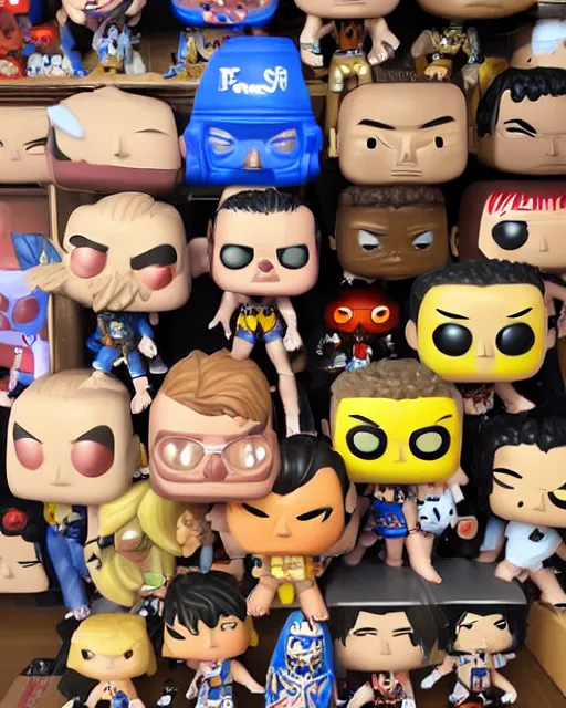 Image similar to Wrestler Funko Pop. Photographic, photography