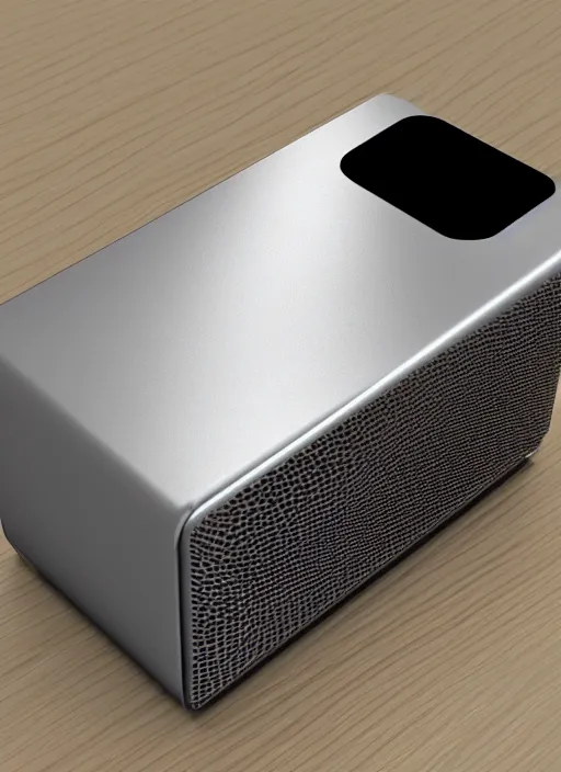 Image similar to mini pc case, brushed aluminum, detailed 3 d render, global illumination, unreal engine, dribble trending, designed by dieter rams