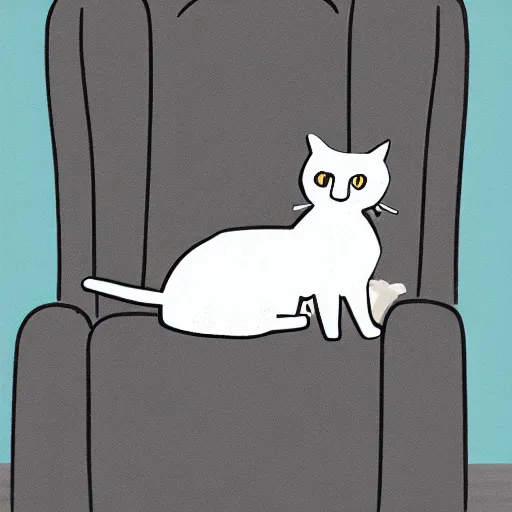 Image similar to cat sitting on sofa, detailed illustration