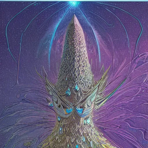 Image similar to blooming angelic hard mountain range cone pigeon trunk caviar crystalline, by vincent di fate and brian froud and jean giraud, quantum wavetracing, # micro, flat shading