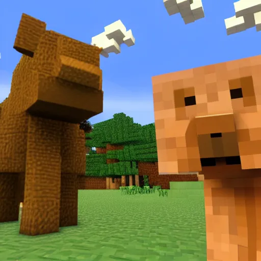 Image similar to capybara in minecraft