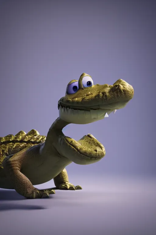 Image similar to a cute crocodile wearing a formal overcoat Pixar style 3D render octane render unreal engine 5 path tracing cute Pixar style 4K natural