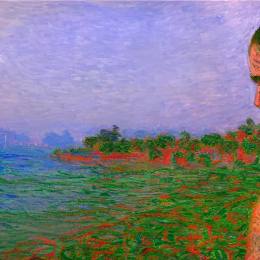 Prompt: grand theft auto ( gta ) in the style of monet, trending on artstation