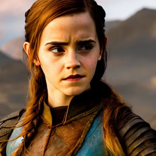 Image similar to Still of Emma Watson characterized as an Avatar movie