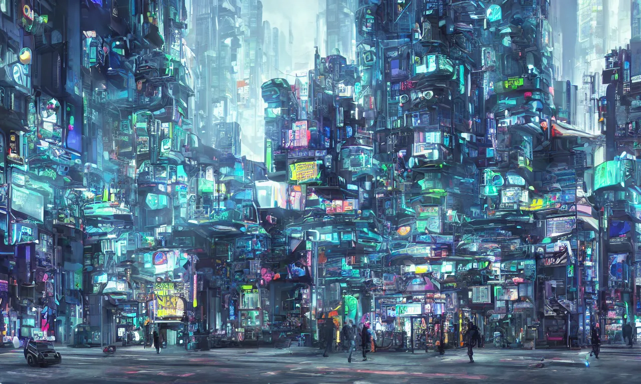 Prompt: in a future city a machine sits on a street corner dispensing pharmaceutical psychoactive drugs, futuristic, hyperrealistic, cyberpunk