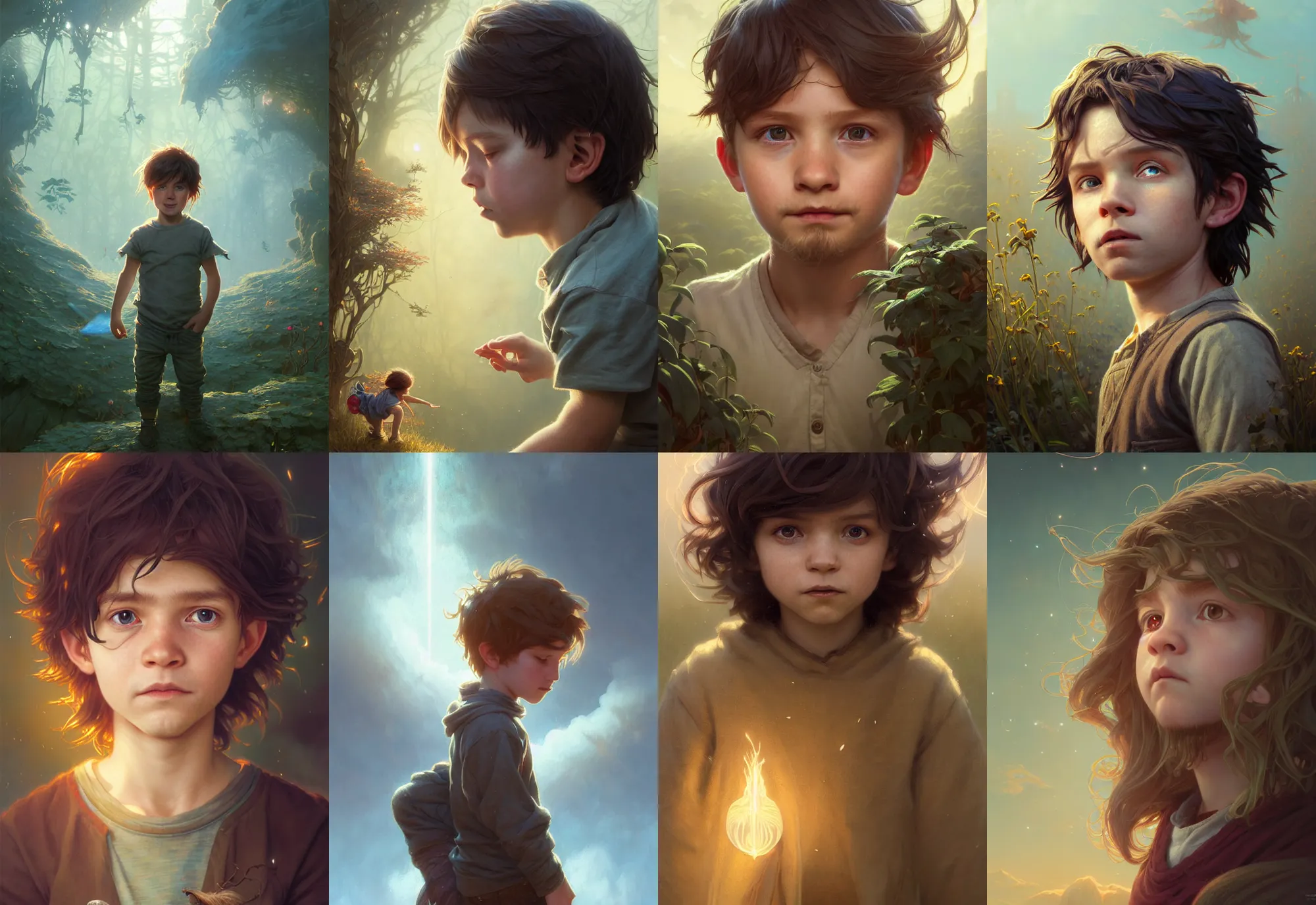 Prompt: highly detailed portrait of a little boy with long hairs, stephen bliss, unreal engine, fantasy art by greg rutkowski, loish, rhads, ferdinand knab, makoto shinkai and lois van baarle, ilya kuvshinov, rossdraws, tom bagshaw, alphonse mucha, global illumination, radiant light, detailed and intricate environment